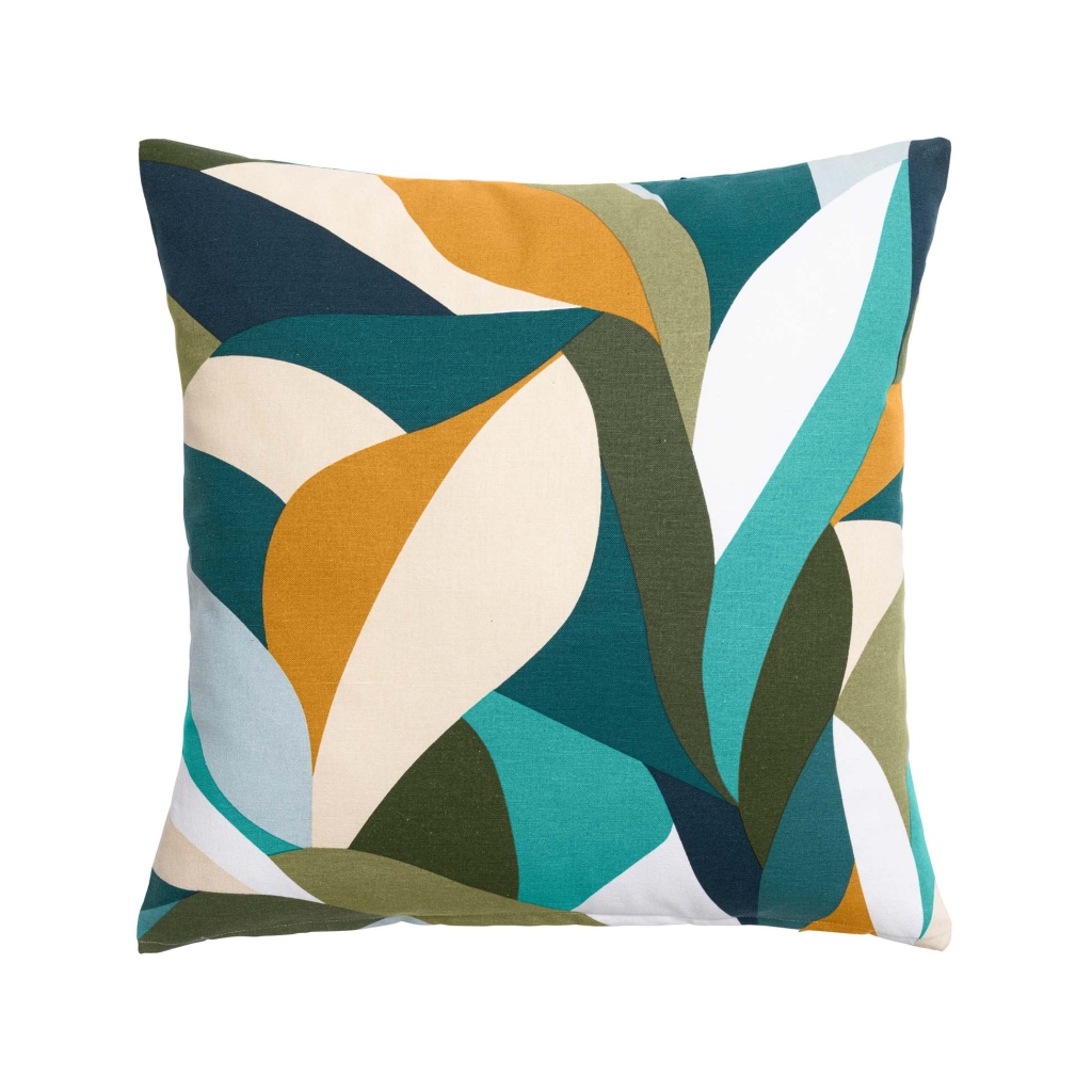 Coussin déhoussable – 50 x 50 cm – polycoton – imprimé Swan –