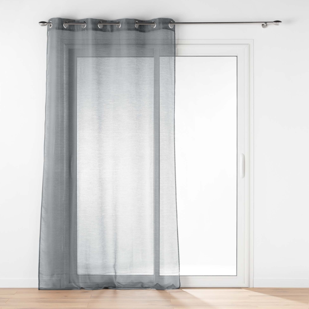 Voilage à œillets 140 x 240 cm – Voile sablé Lissea Gris