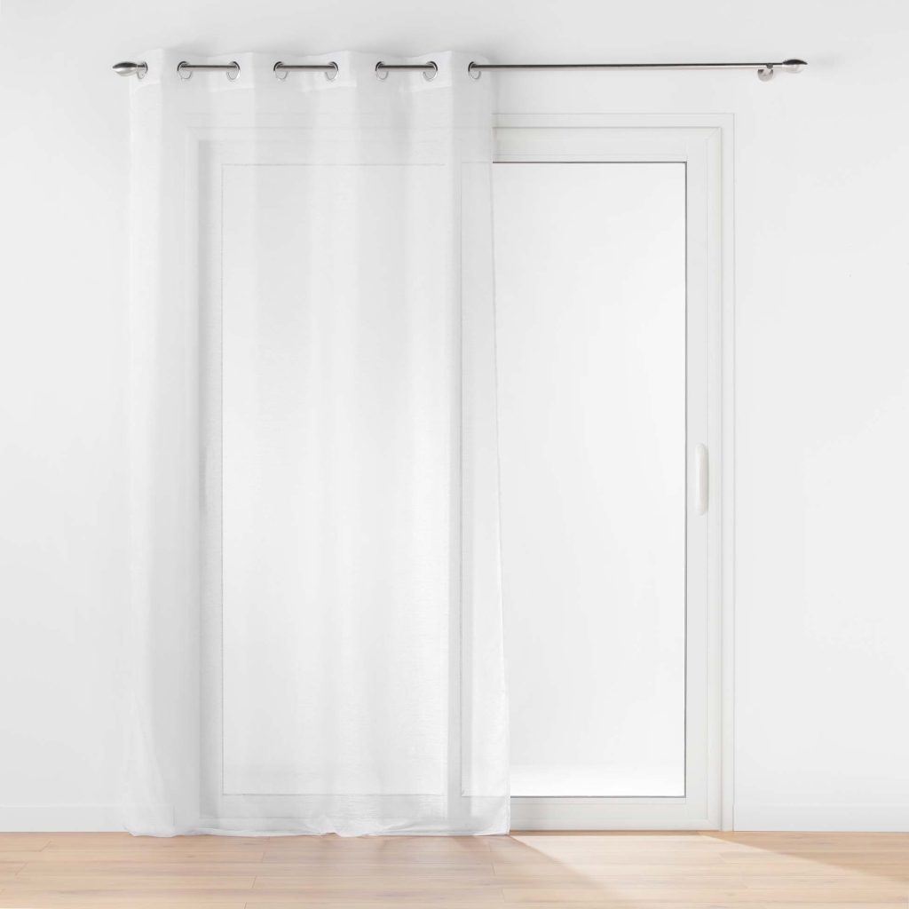 Voilage à œillets 140 x 240 cm – Voile sablé Lissea Blanc