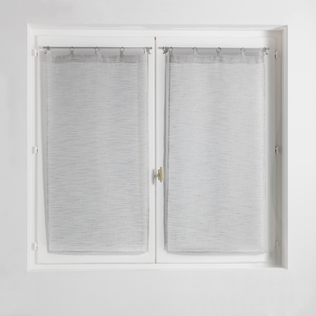 Paire droite anneaux 2 x 60 x 160 cm voile tisse milza Gris