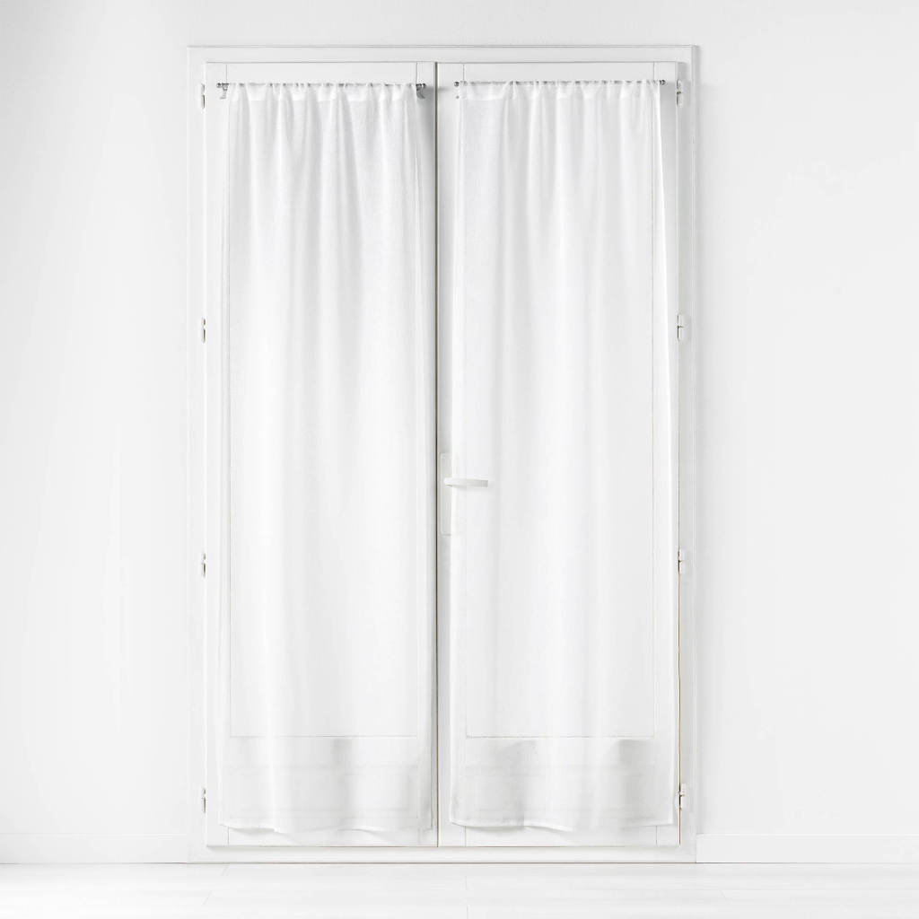Paire de voilages passe-tringle 2 x 70 x 240 cm – Voile tissé CARLIN – Naturel
