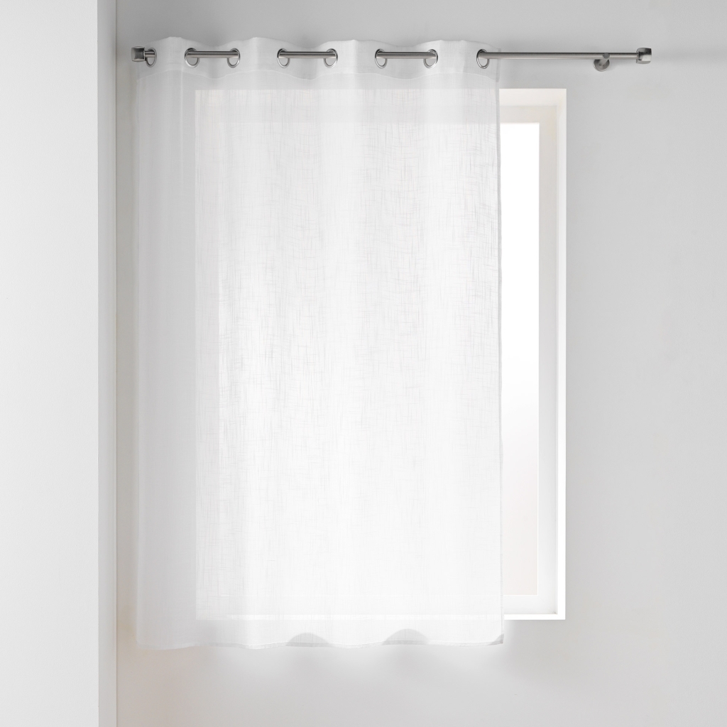 Panneau a oeillets 140 x 180 cm effet lin tisse haltona Blanc