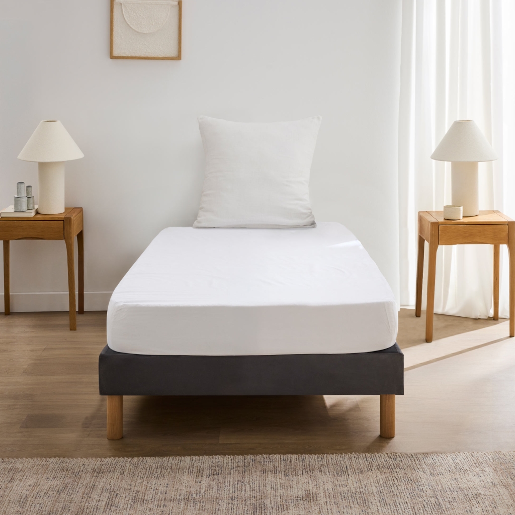 Protege matelas 90 x 190 cm molleton anti acarien Molly Bonnet 30 cm