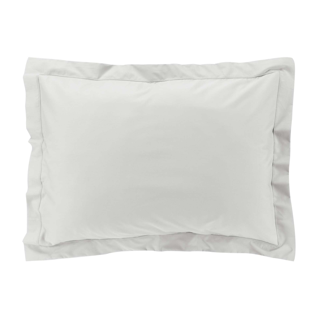Taie d’oreiller volant plat – 50 x 70 cm – percale unie 78 fils – point bourdon –Blanc
