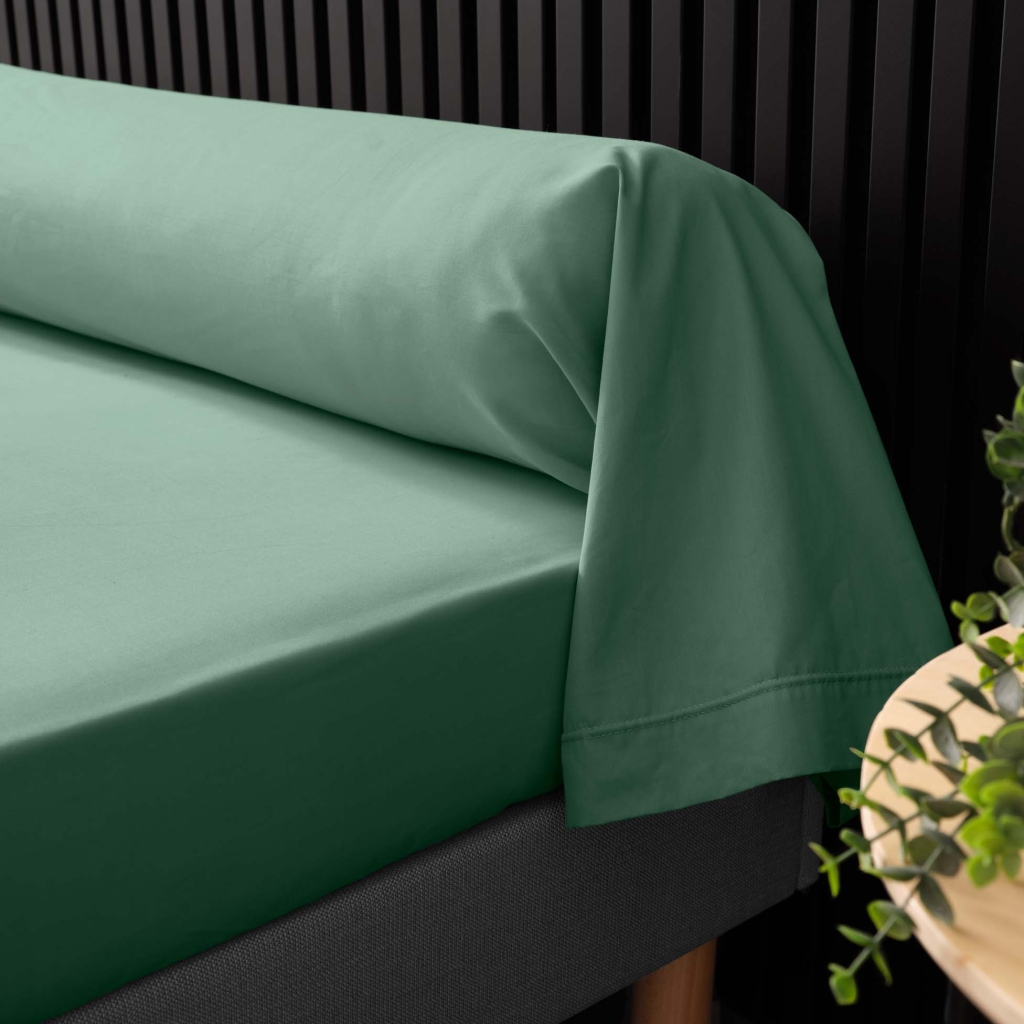 Taie de traversin 85 x 185 cm – percale de coton 78 fils – Tilleul – point bourdon