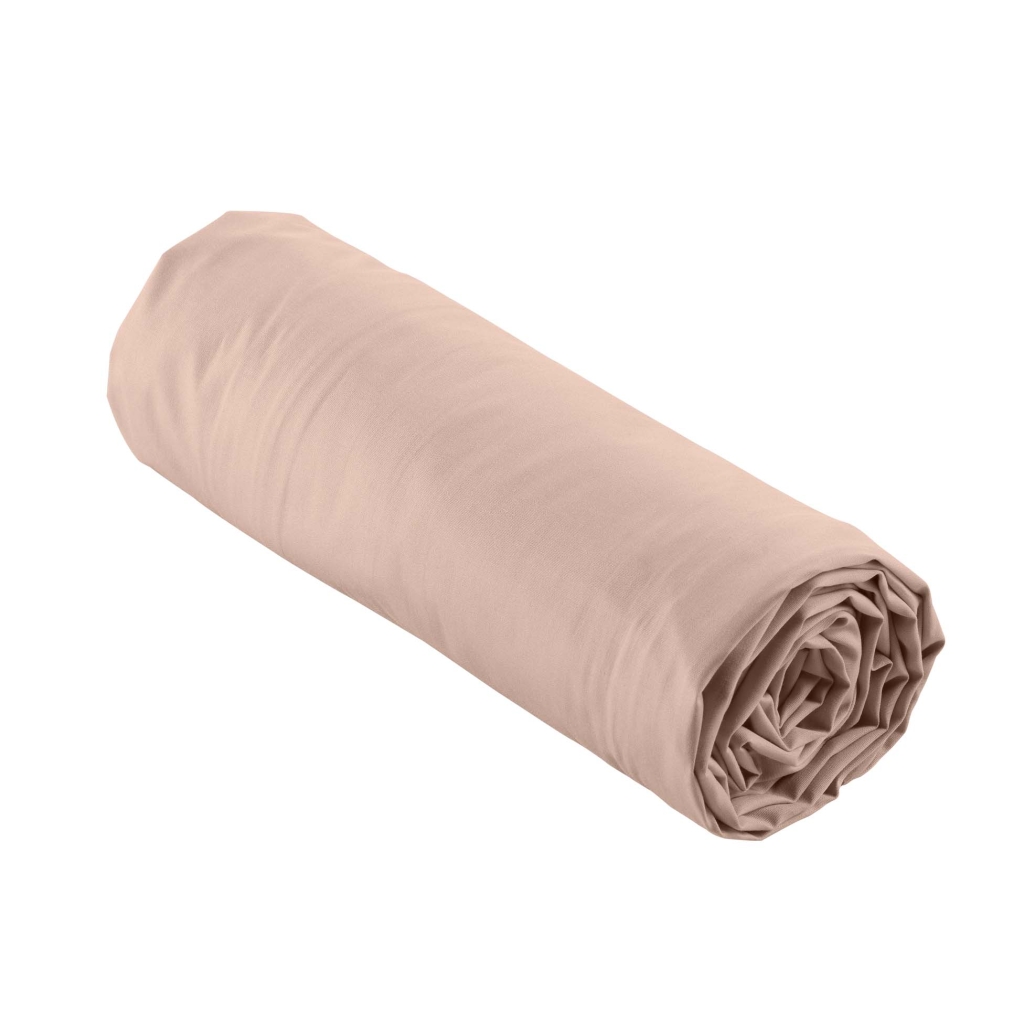 Drap Housse 1 Personne 90 x 190 cm – Percale Unie 78 Fils – Nude