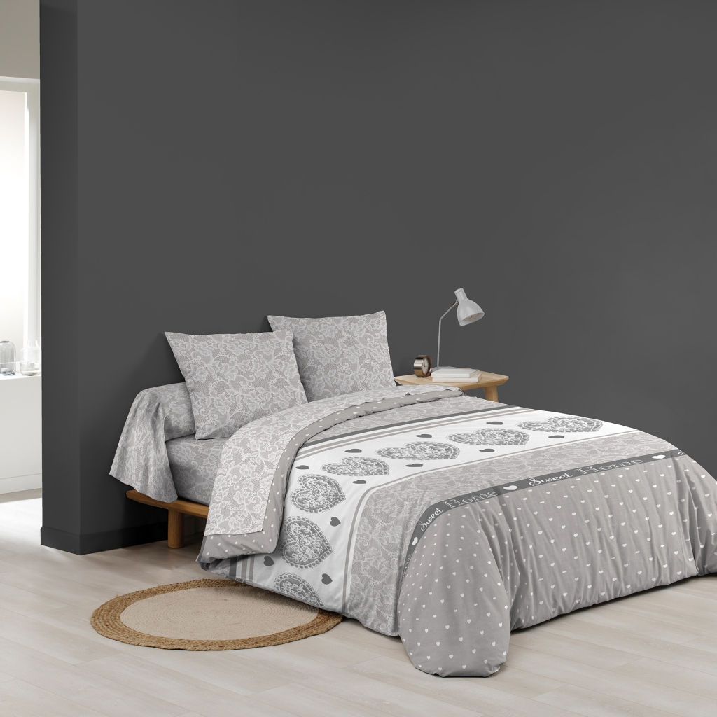 Parure de lit 6 pièces LOVA – 240 x 220 cm – 100% coton – 42 fils/cm²