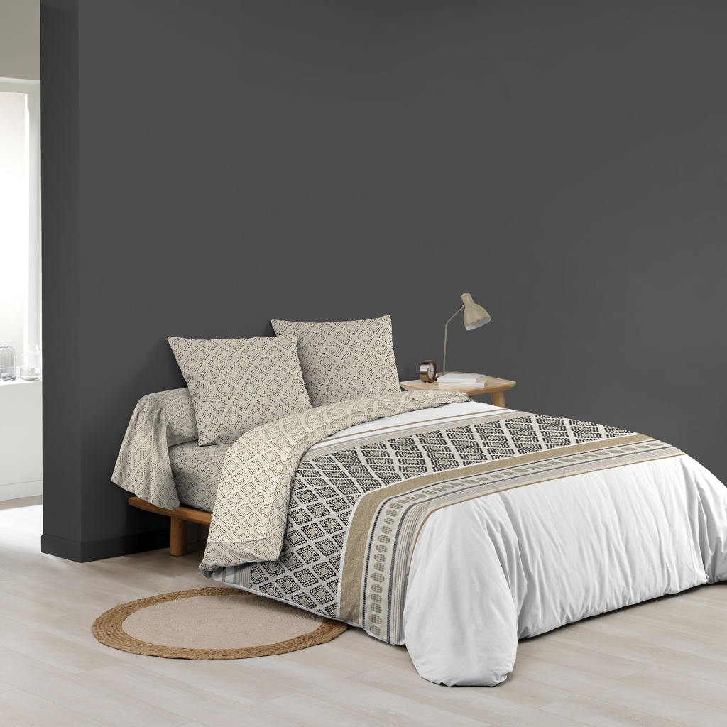 Parure de lit 6 pièces SYBILLE – 240 x 220 cm – 100% coton – 42 fils/cm²