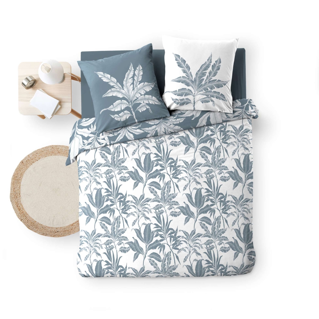 Housse de couette réversible 240 x 220 cm + 2 taies – Coton 57 fils HERAHERA – 