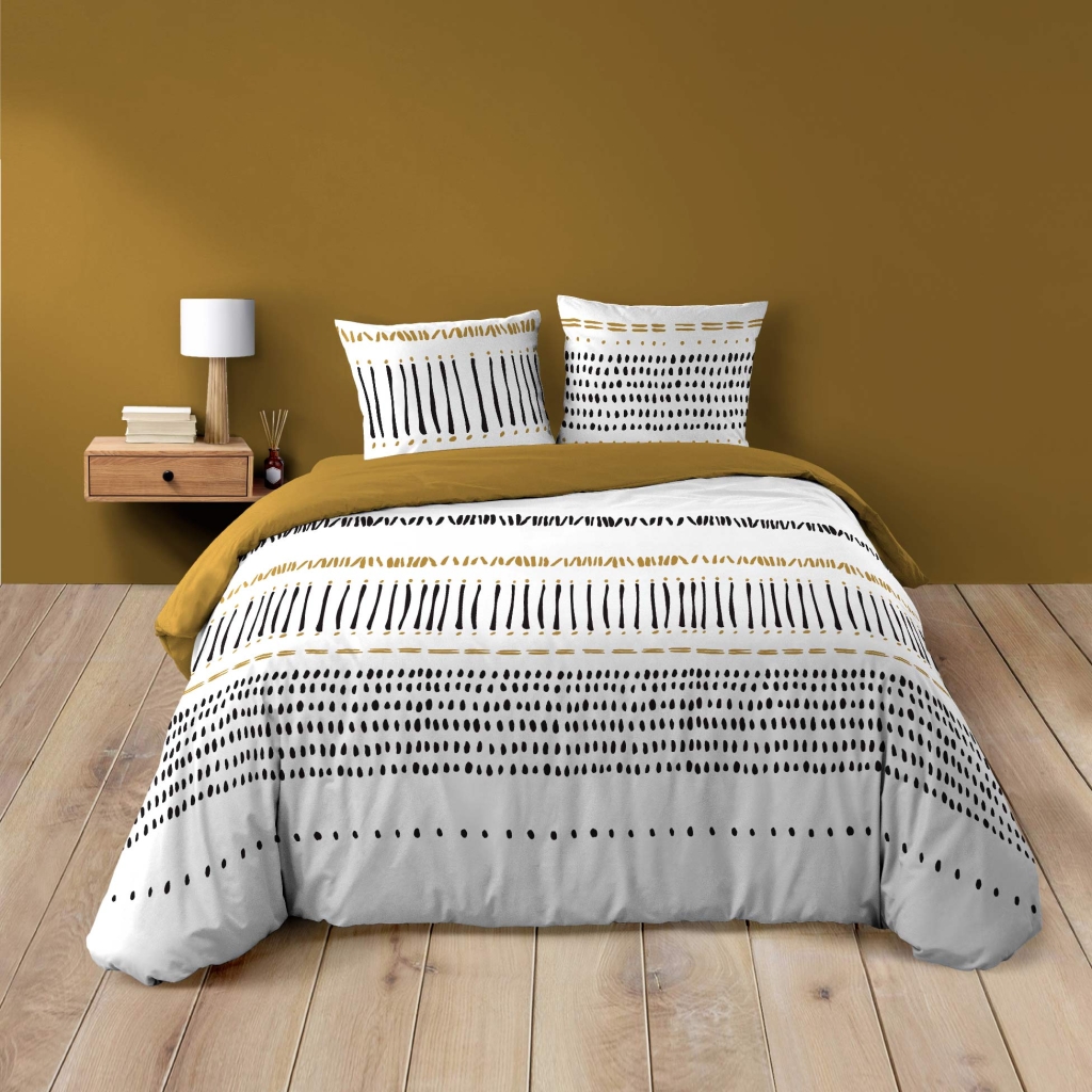 Parure de lit 3 pièces – 240 x 220 cm – 100% coton – 42 fils Chicago