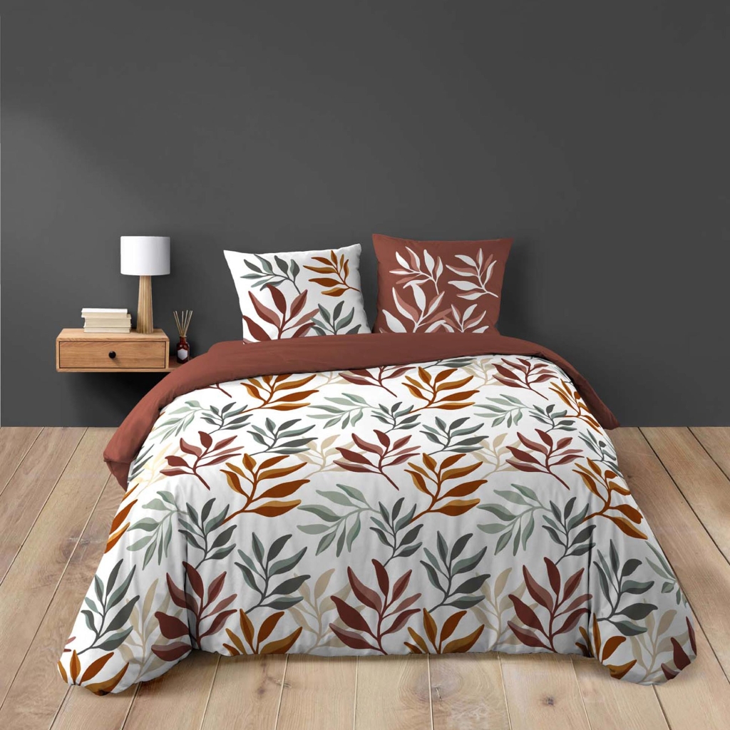 Parure de lit 3 pièces 240 x 220 cm coton 42 fils imprimé MAKAO