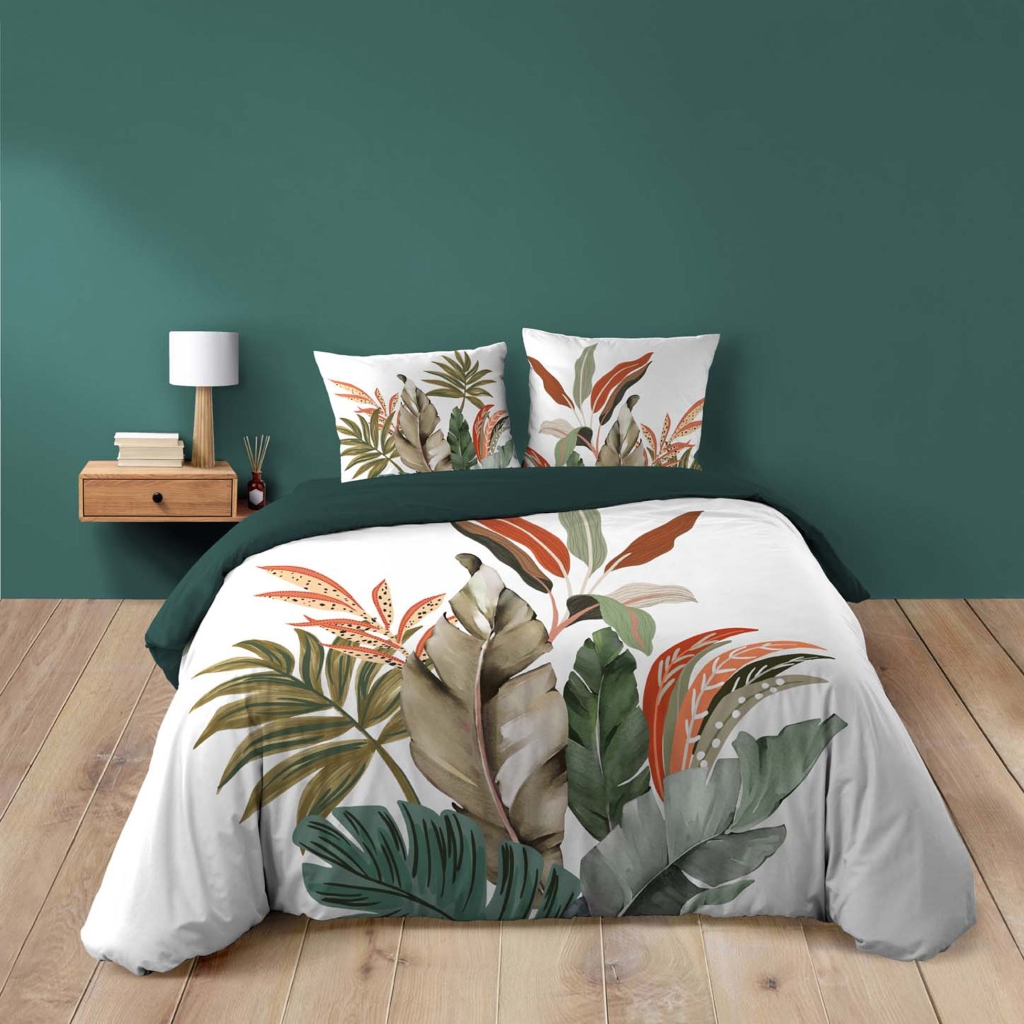 Parure de lit 3 pièces 240 x 220 cm 100% coton 42 fils ROMY