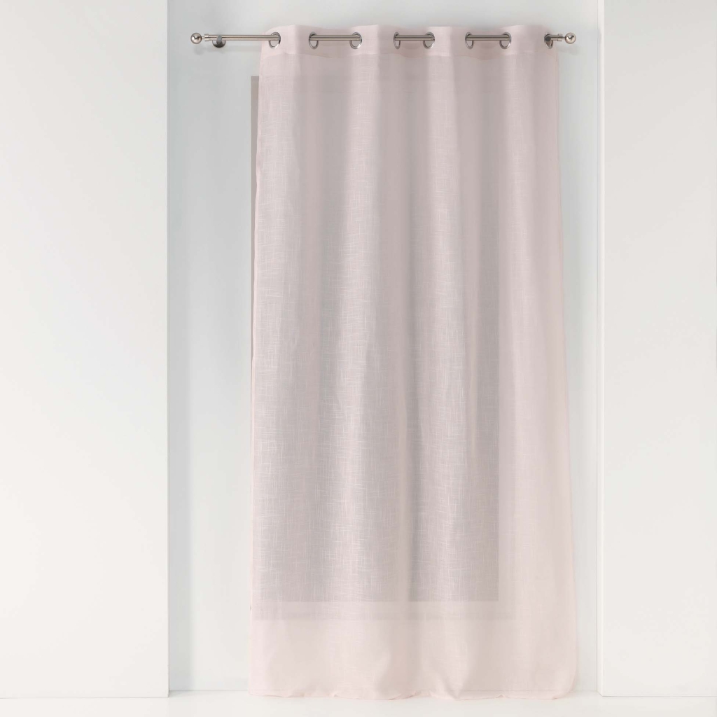 Voilage a oeillets 140 x 240 cm effet lin tissé Zazy Rose