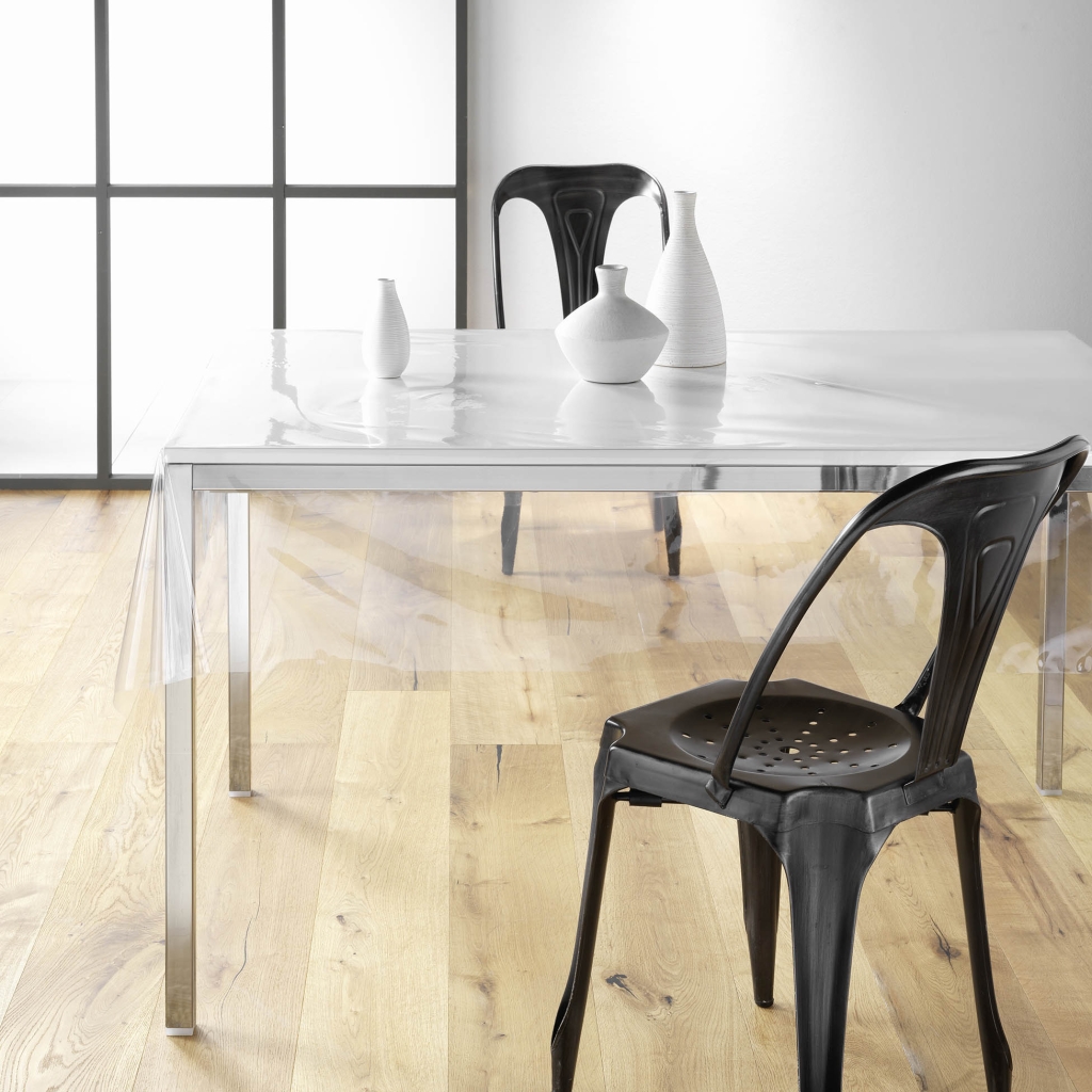 Nappe cristal rectangle 140 x 240 cm pvc uni 15/100e transparent