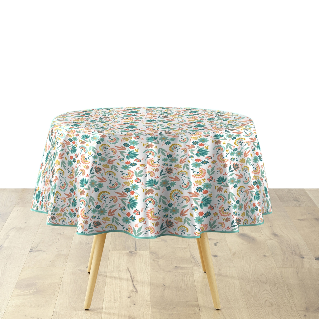 Nappe Ronde Ø160 cm – PVC Imperméable – Facile d’Entretien - INDIANA
