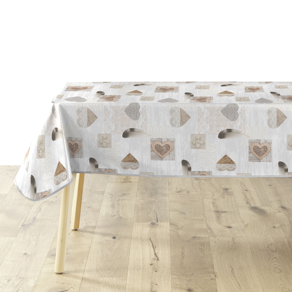 Nappe rectangle 140 x 240 cm PVC Textilia DELICIA – Entretien facile – Finition biais