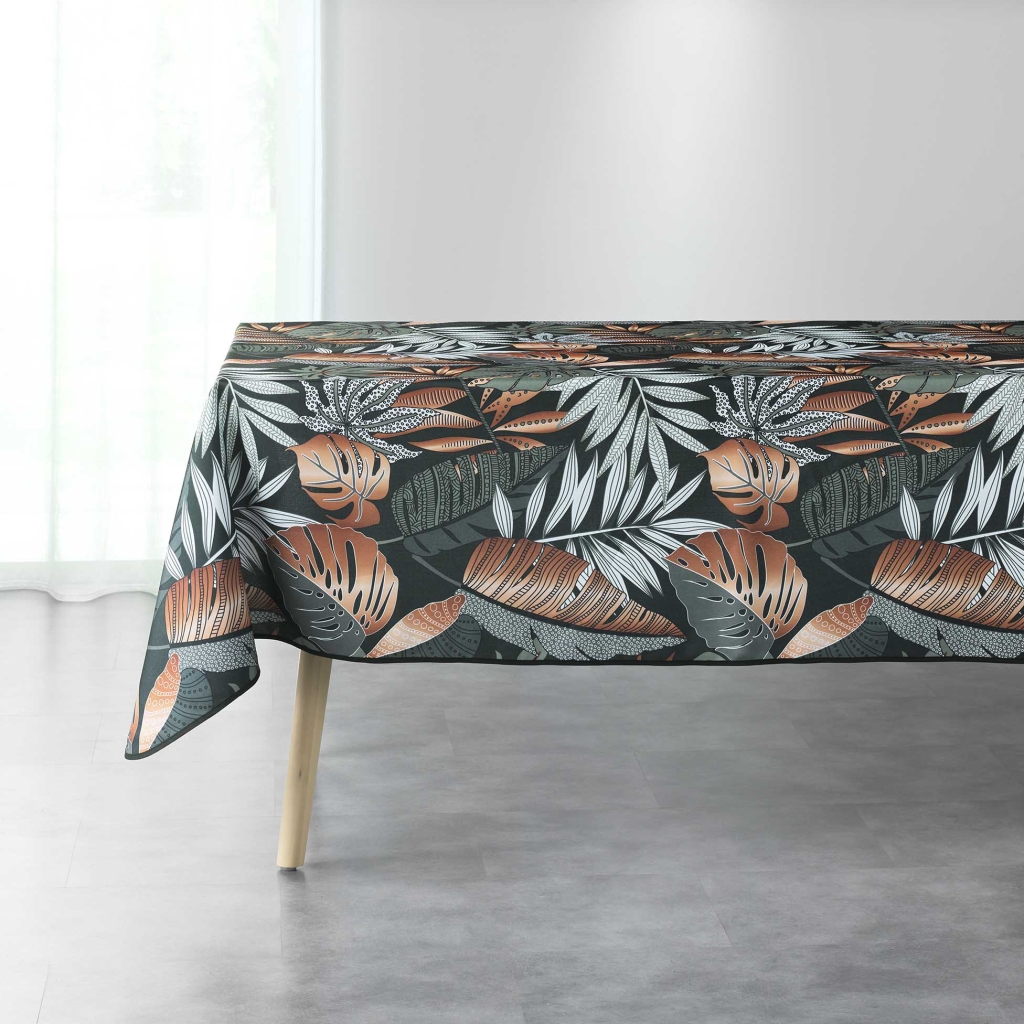 Nappe antitache rectangle 150 x 240 cm polyester imprimé – Alianor Kaki