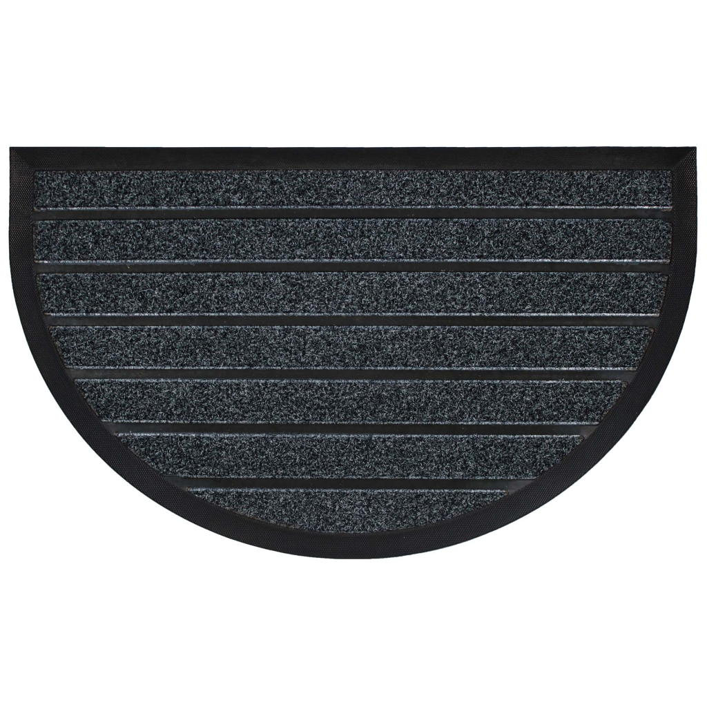 Tapis d'entree demi-lune 45 x 75 cm pvc grattoir marco Gris