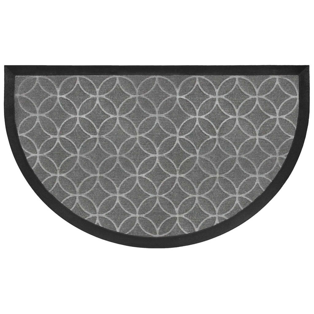 Tapis d'entree demi-lune 45 x 75 cm relief pvc emilio Gris