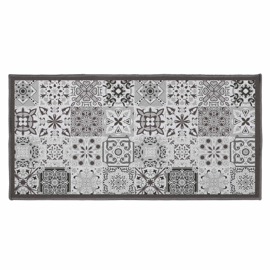 Tapis deco rectangle 57 x 115 cm imprime persane Gris