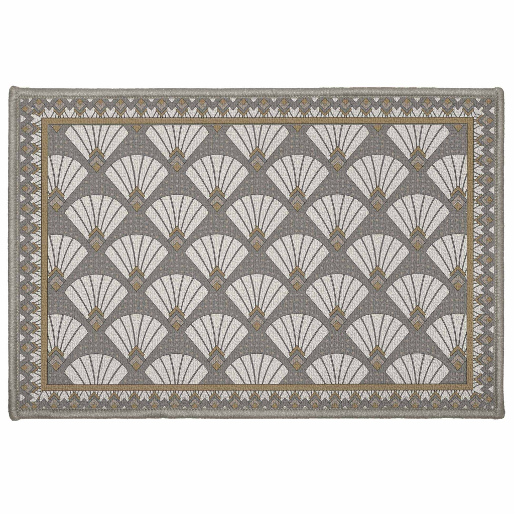 tapis rectangle antidérapant 40 x 60 cm imprime Art deco chic