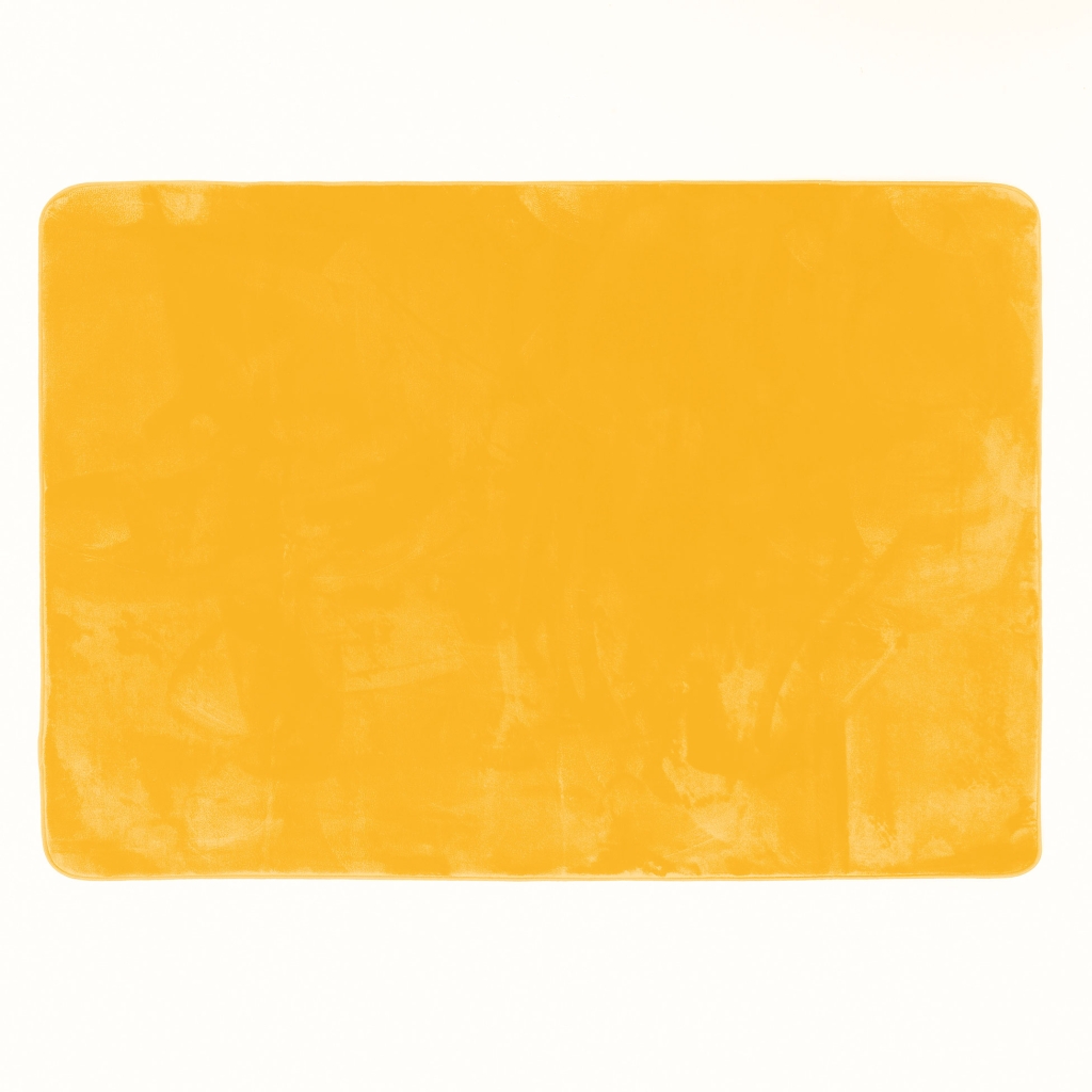 Tapis Rectangle 120x170 cm – Flanelle Unie Ultra Douce – Jaune – Finition Biais