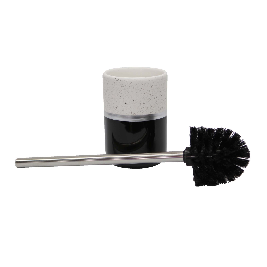 Brosse wc (0) 9.5 x 38 cm ceramique imprimee skyline Noir