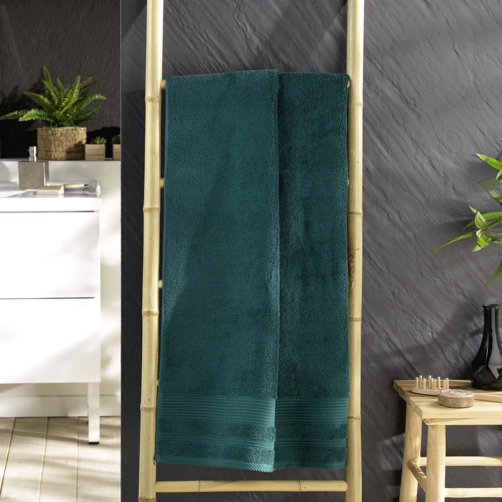 Drap de Douche 70x130 cm - Éponge Unie Tendresse Emeraude 600g/m²