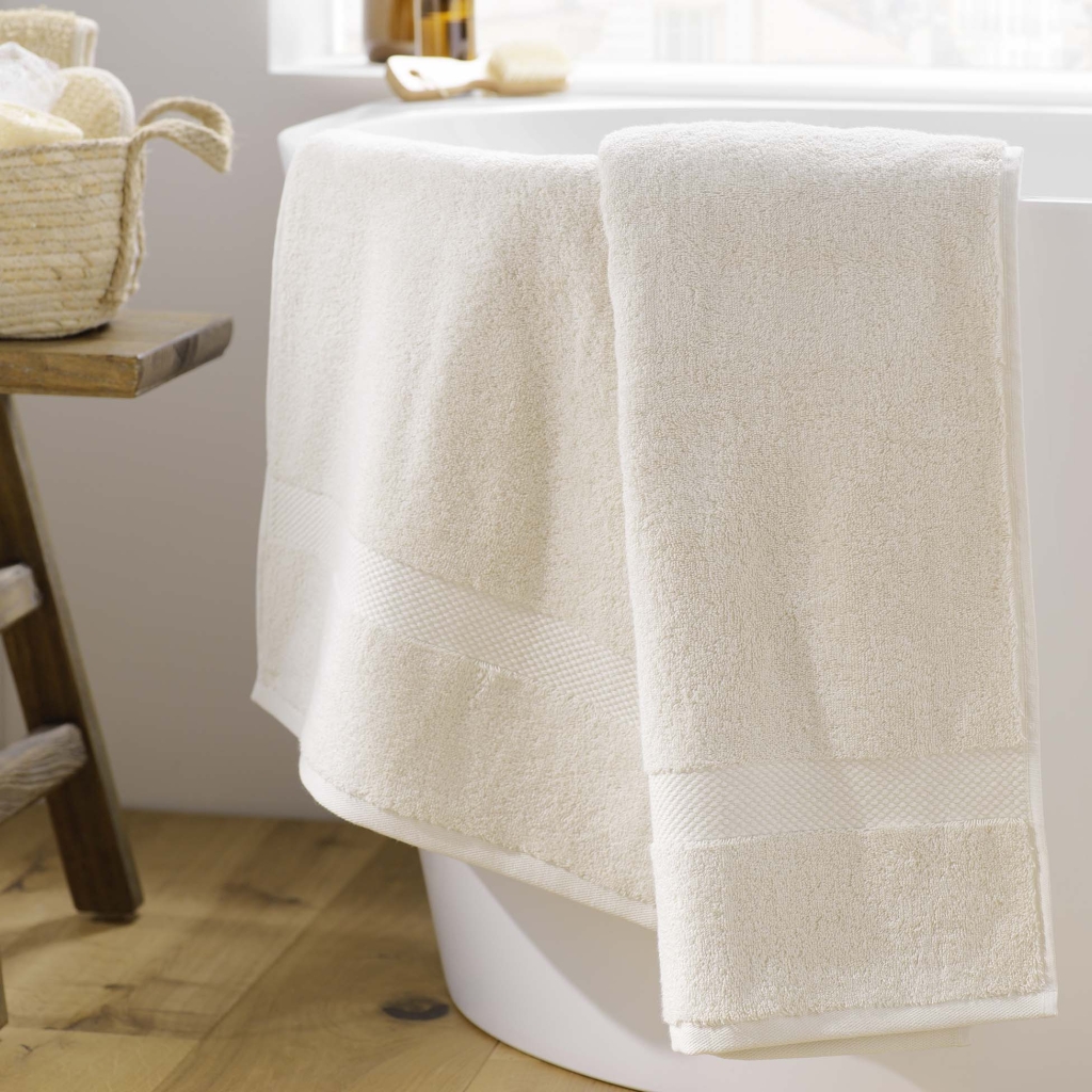 Drap de bain 90 x 150 cm — éponge coton peigné Élégance 600 g/m² - Sable
