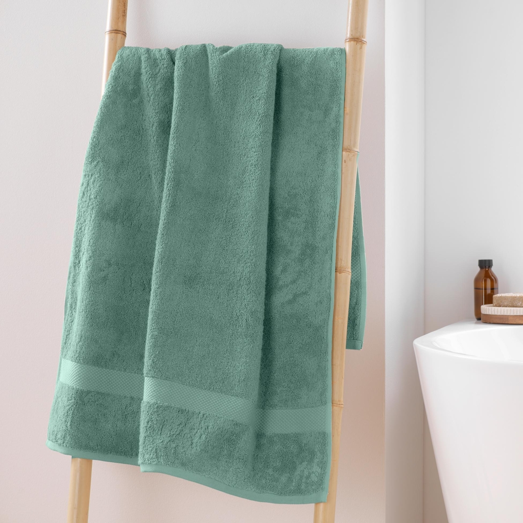 Drap de douche 70 x 130 cm — éponge coton peigné Élégance 600 g/m² - Céladon