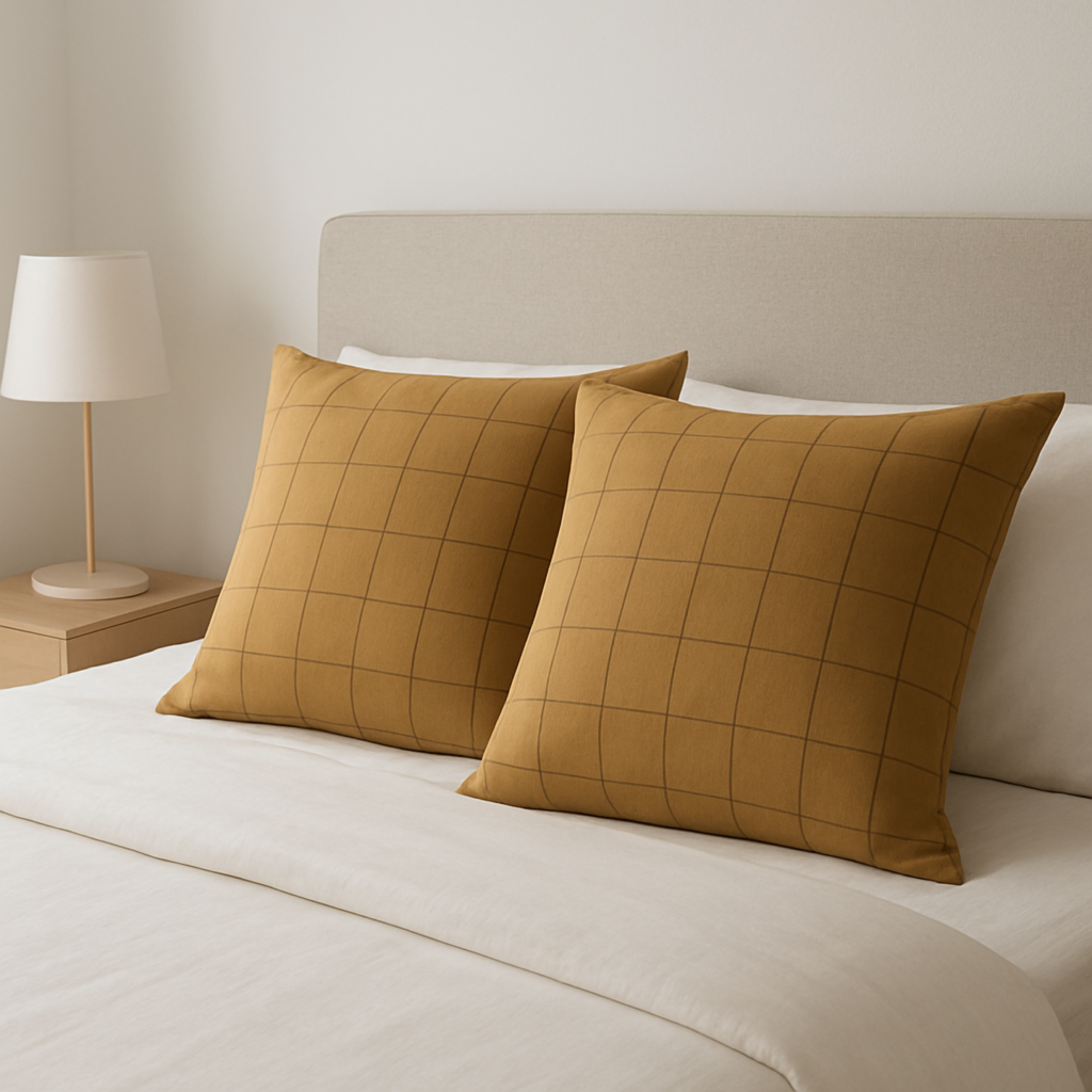 Lot de 2 Taies d’Oreiller 60 x 60 cm – Gaze de Coton – Gaïa Match