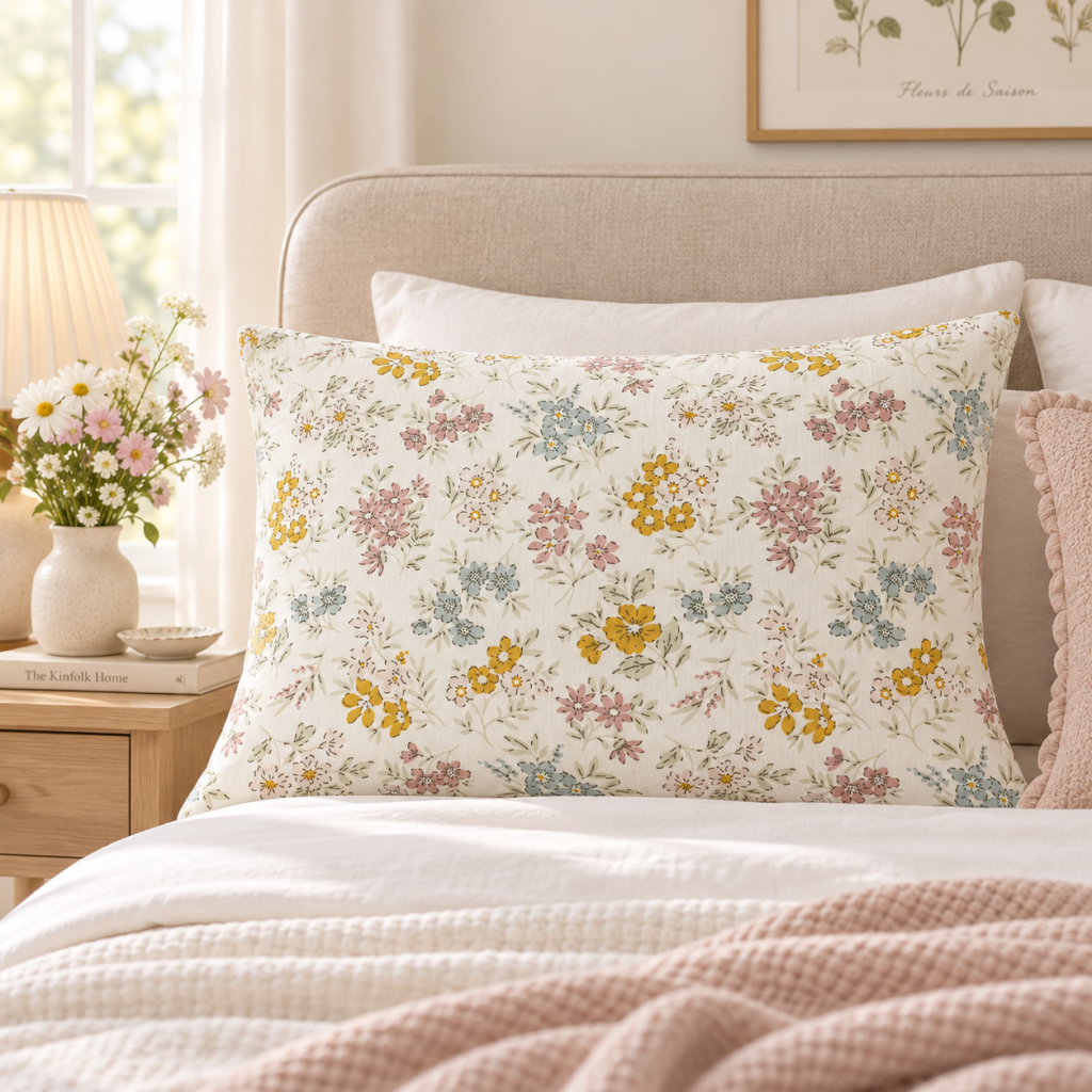 Taie d'Oreiller 50 x 70 cm Double Gaze de Coton 125 g/m² Ava Pampa