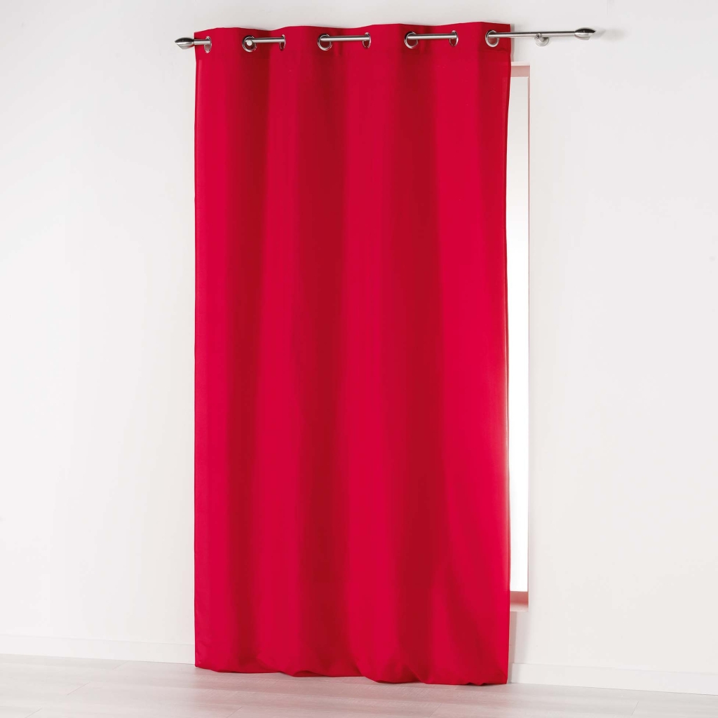 Rideau à œillets 140 x 280 cm en microfibre unie – Absolu Rouge – Grande hauteur