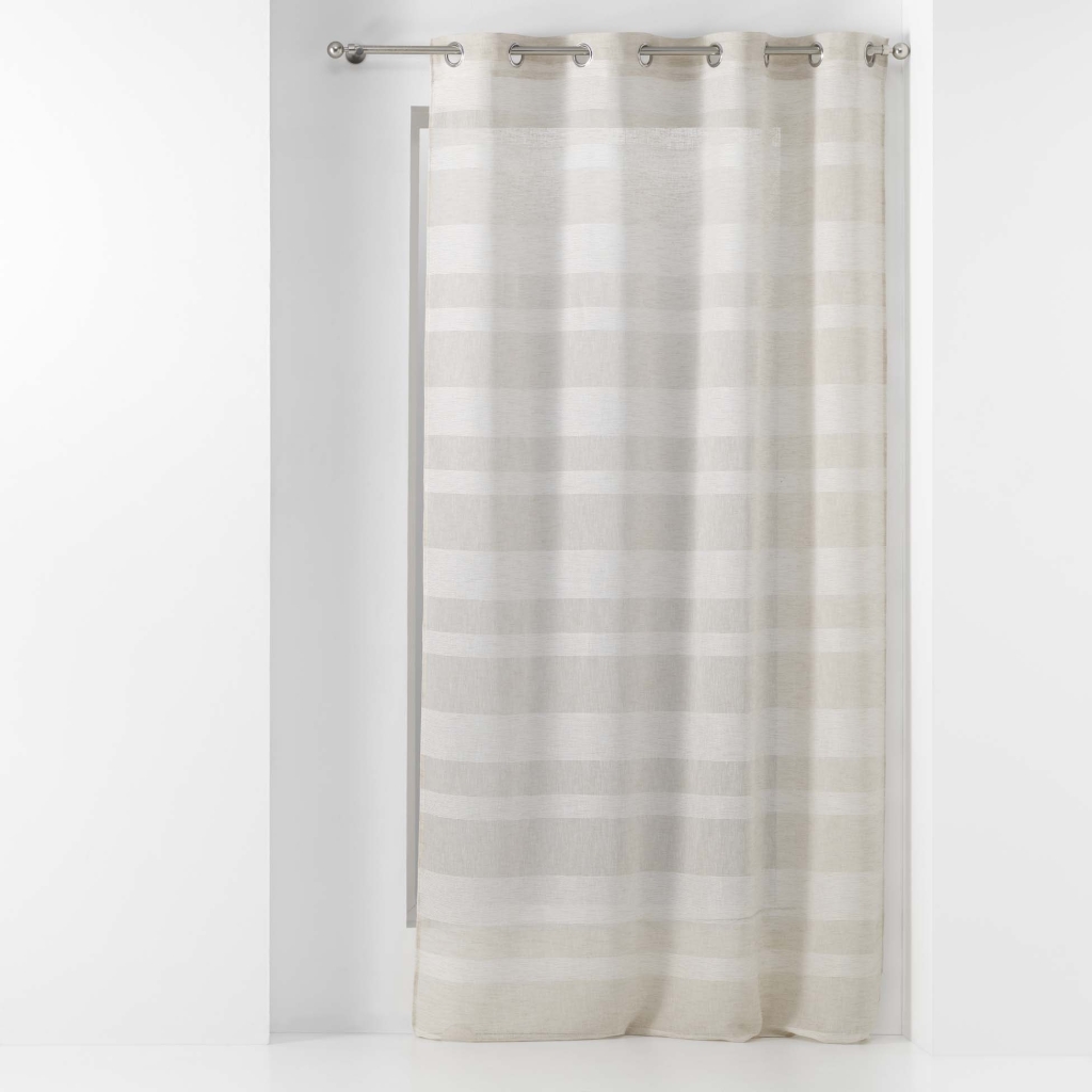 Voilage à oeillets 140 x 280 cm tissé bayadere Palerma Naturel