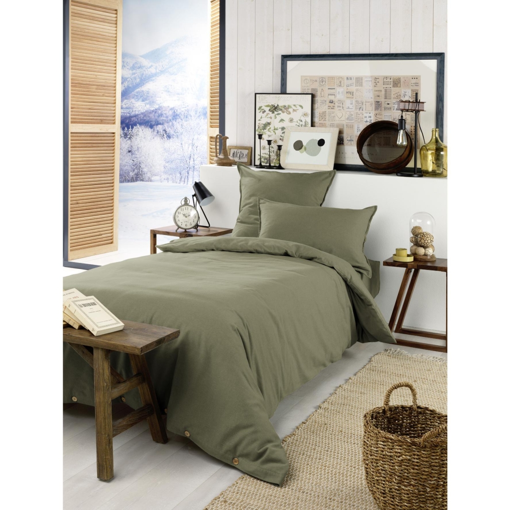 Housse de Couette Chaude 140 x 200 cm – Flanelle 100 % Coton – Candice Romarin