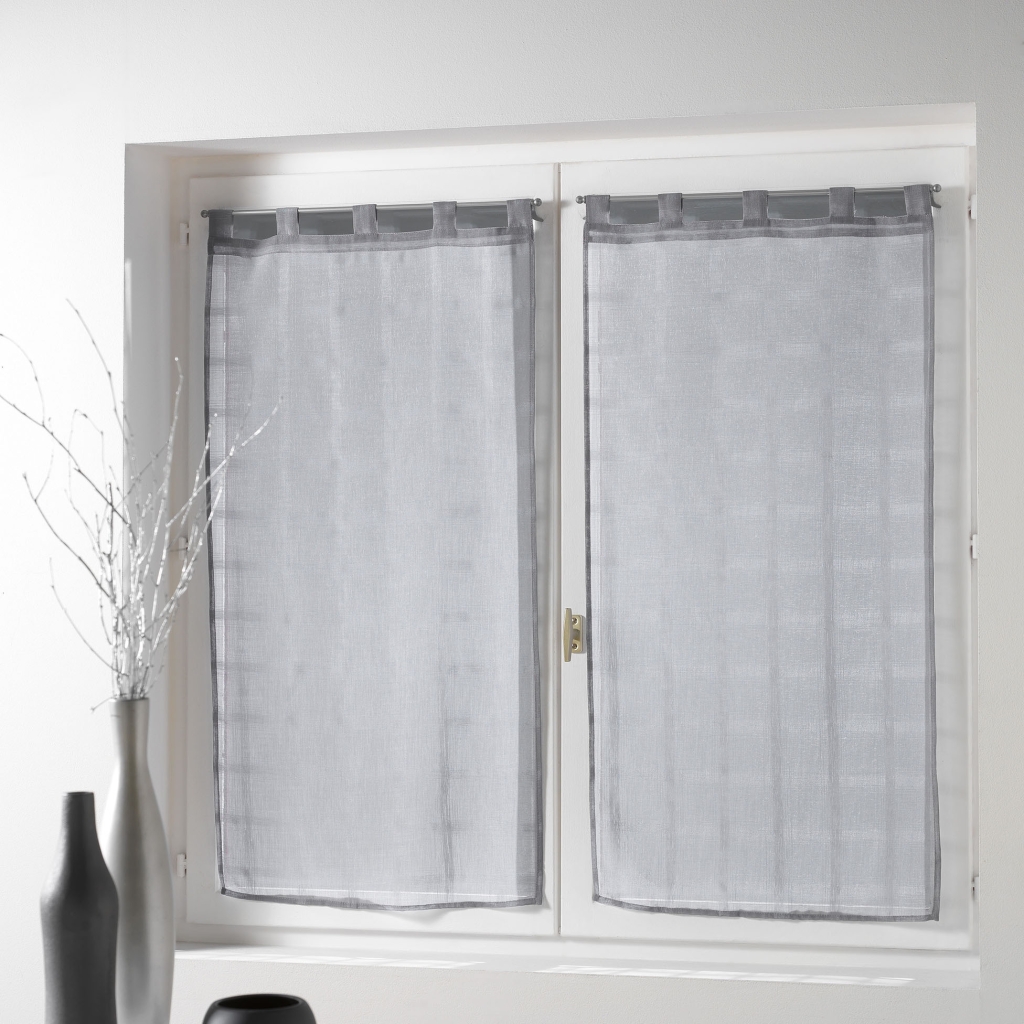 Paire droite passants 2 x 60 x 90 cm voile sable candide Gris