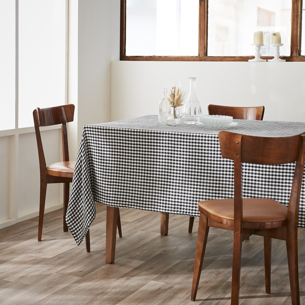 Nappe Rectangulaire 150 x 250 cm – Double Gaze de Coton Tissée Teinte – Vickie Truffe