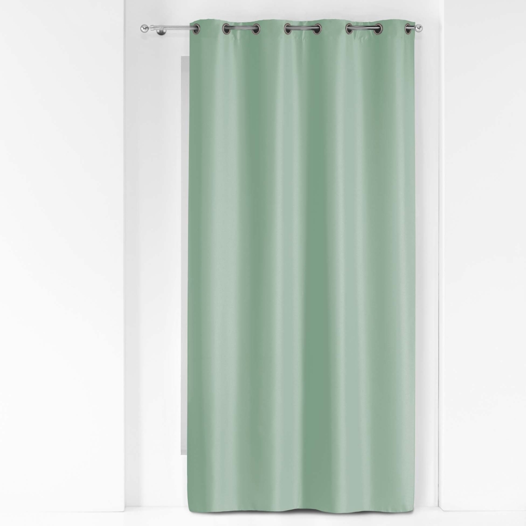Rideau À Œillets 140 x 260 cm Polyester Uni Essentiel - Vert sauge