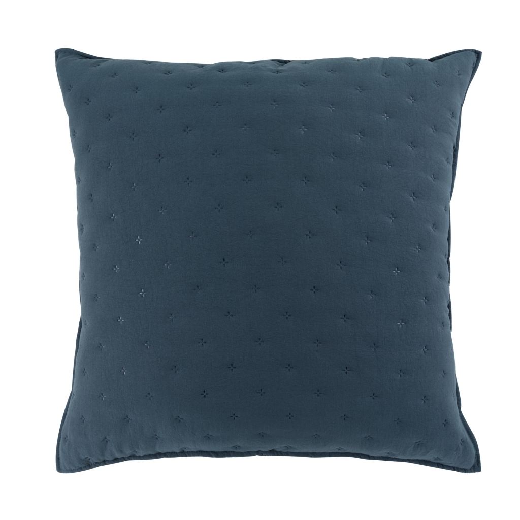 Housse de coussin 60 x 60 cm microfibre bicolore Mellow chic Bleu/blanc
