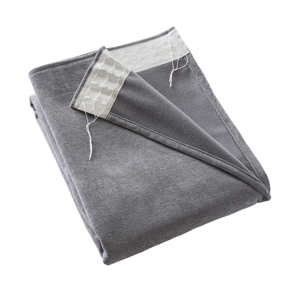 Rideau occultant 140 x 260 cm – Galon fronceur couture invisible – Blackout & Polaire – BJORN Gris