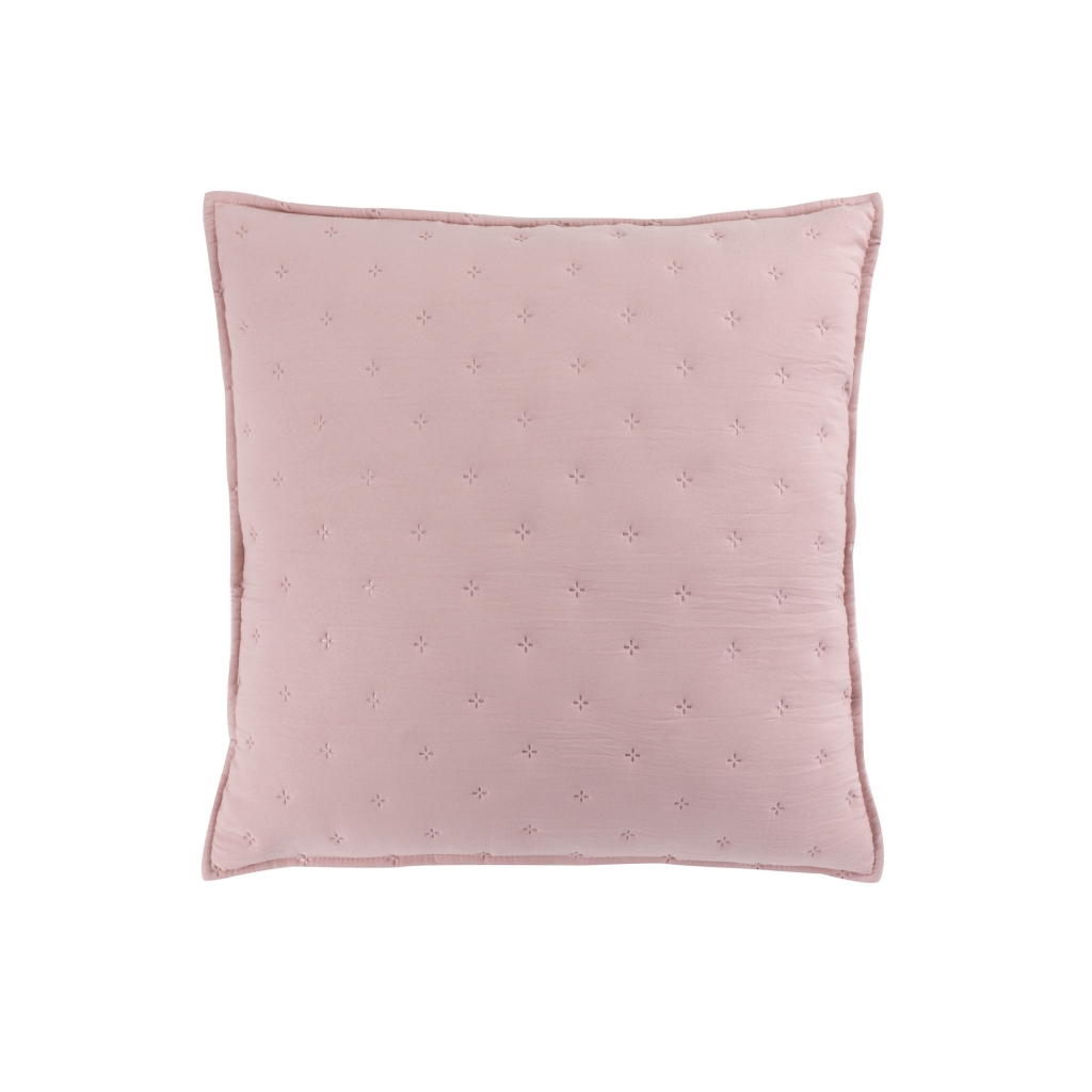 Housse de coussin 40 x 40 cm microfibre bicolore Mellow chic Rose/blanc