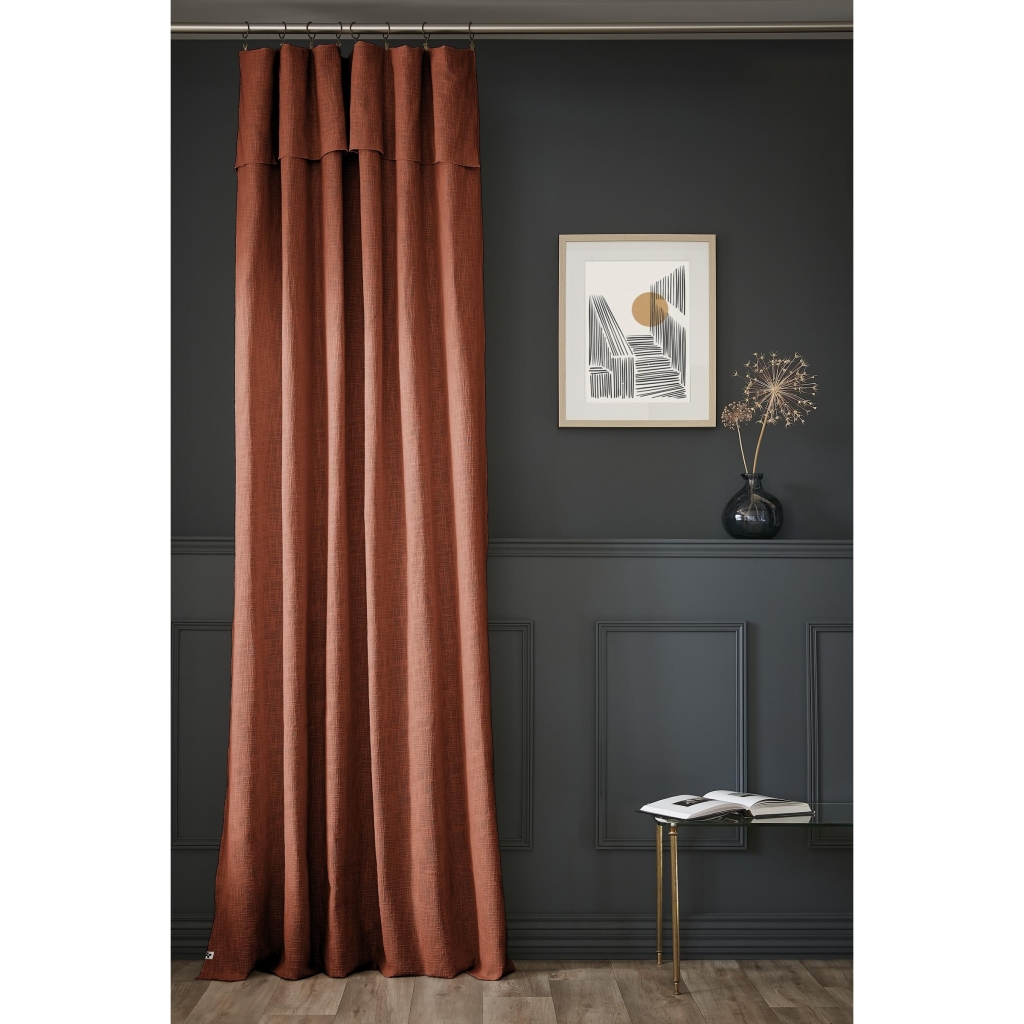 Rideau Ajustable Sixtine – 140 x 270 cm – Coton Flammé – Terracotta