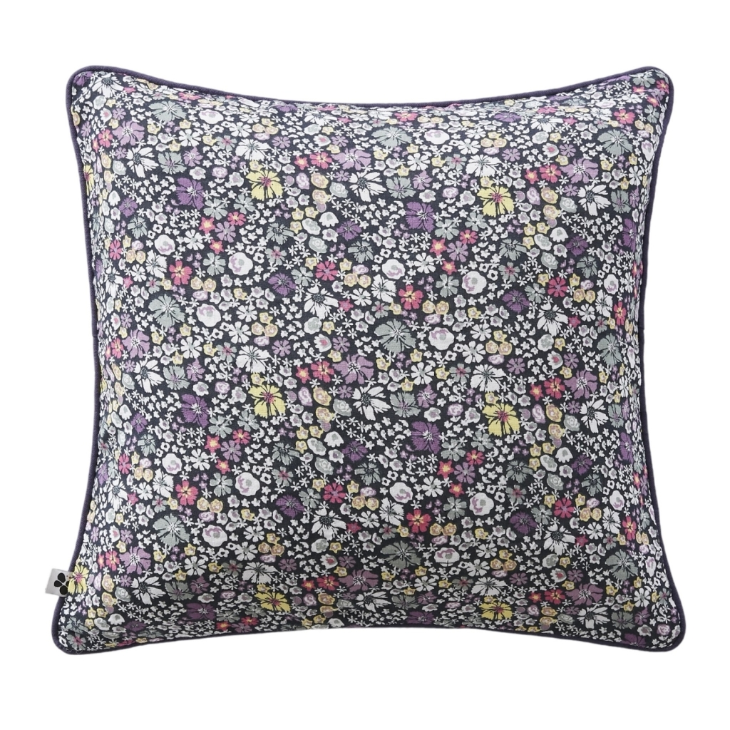 coussin déhoussable avec passepoil 45 x 45 cm gaze de coton imprimée malia