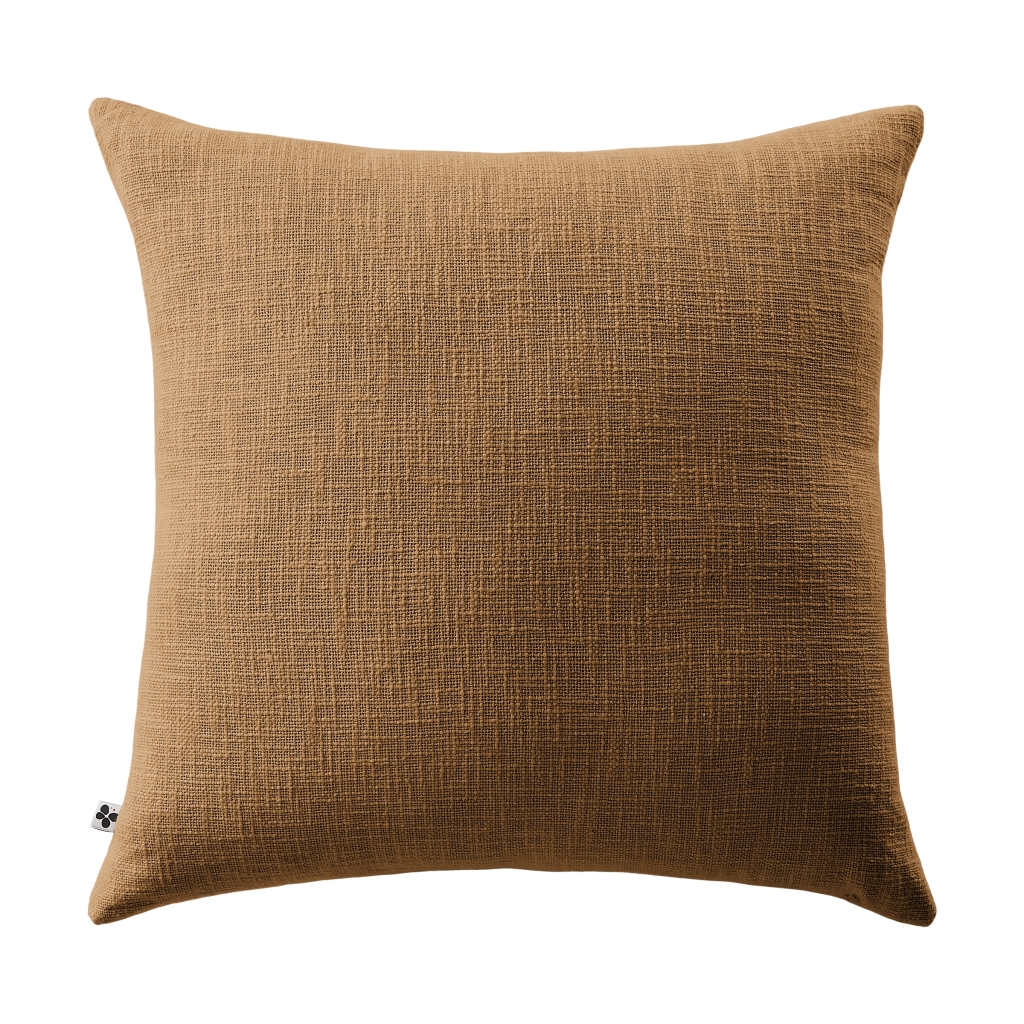 Coussin Déhoussable 45 x 45 cm – 100 % Coton Texturé – Sixtine Camel