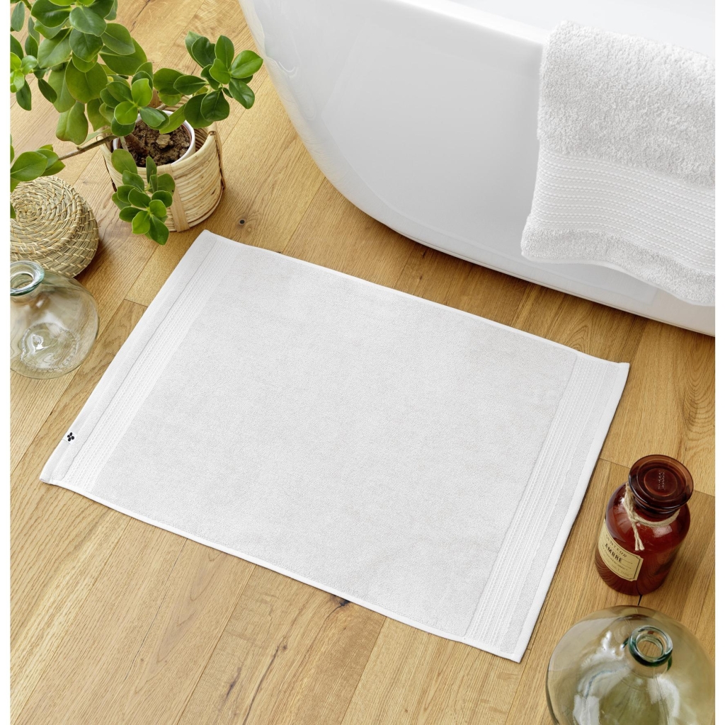 Tapis de bain 50 x 70 cm – Coton Épais 600 g/m² – Garance Blanc