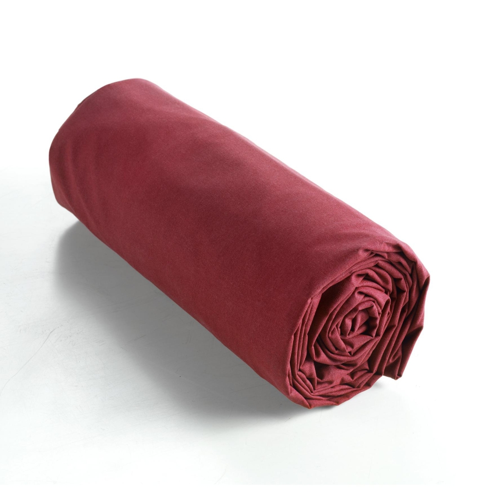 Drap housse King zise 200 x 200 cm bonnet 30 cm Ambre Bordeaux