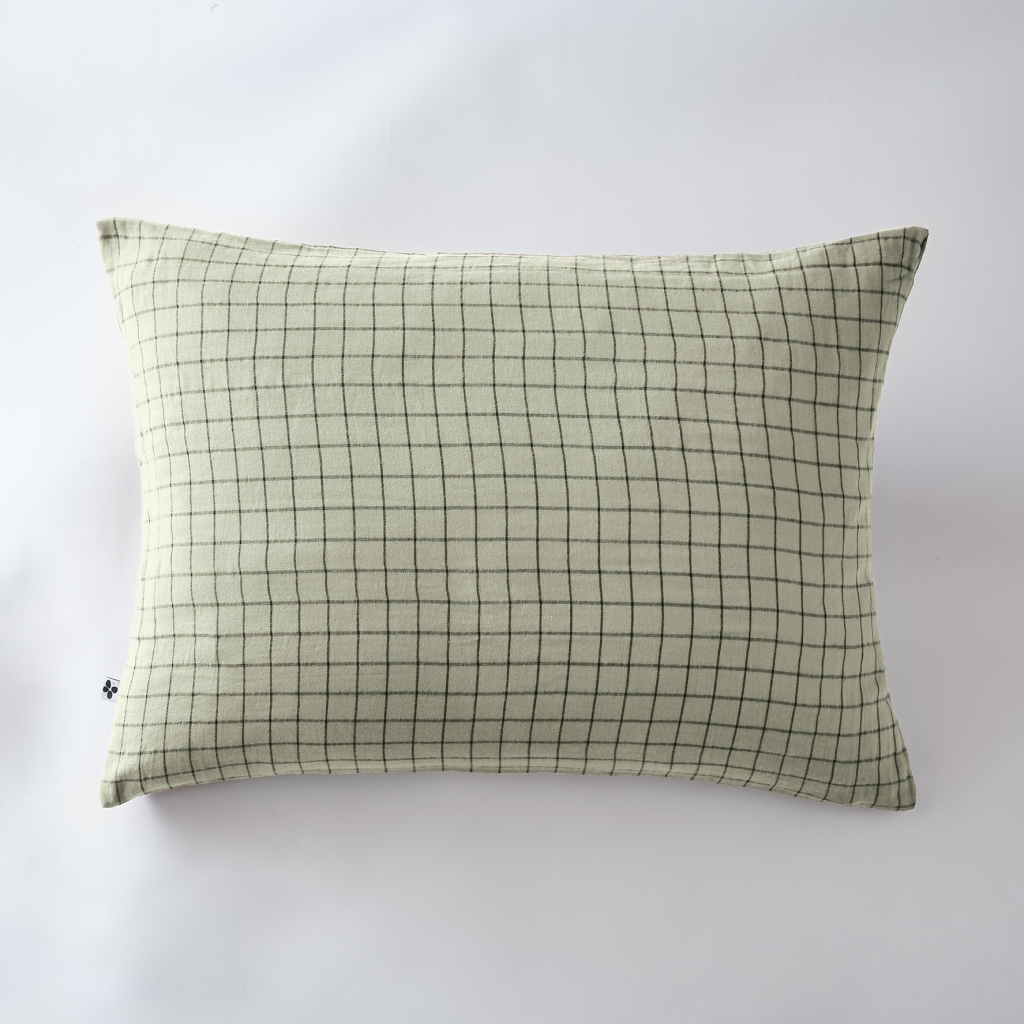 Taie d'oreiller gaze de coton tissée 50 x 70 cm gaïa mix Vert d'eau
