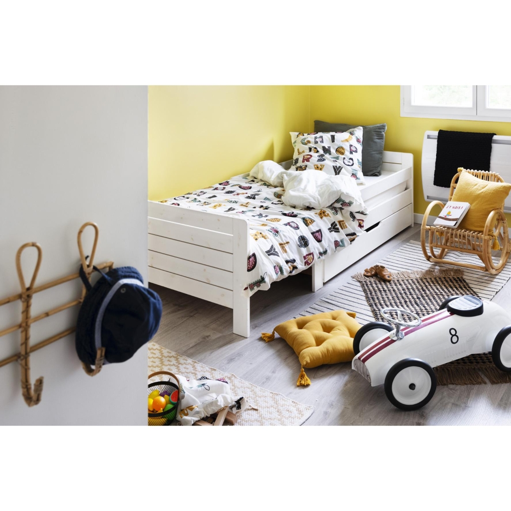 Parure de lit (housse de couette + 1 taie d'oreiller) coton imprimé 140 x 200 cm Farandole