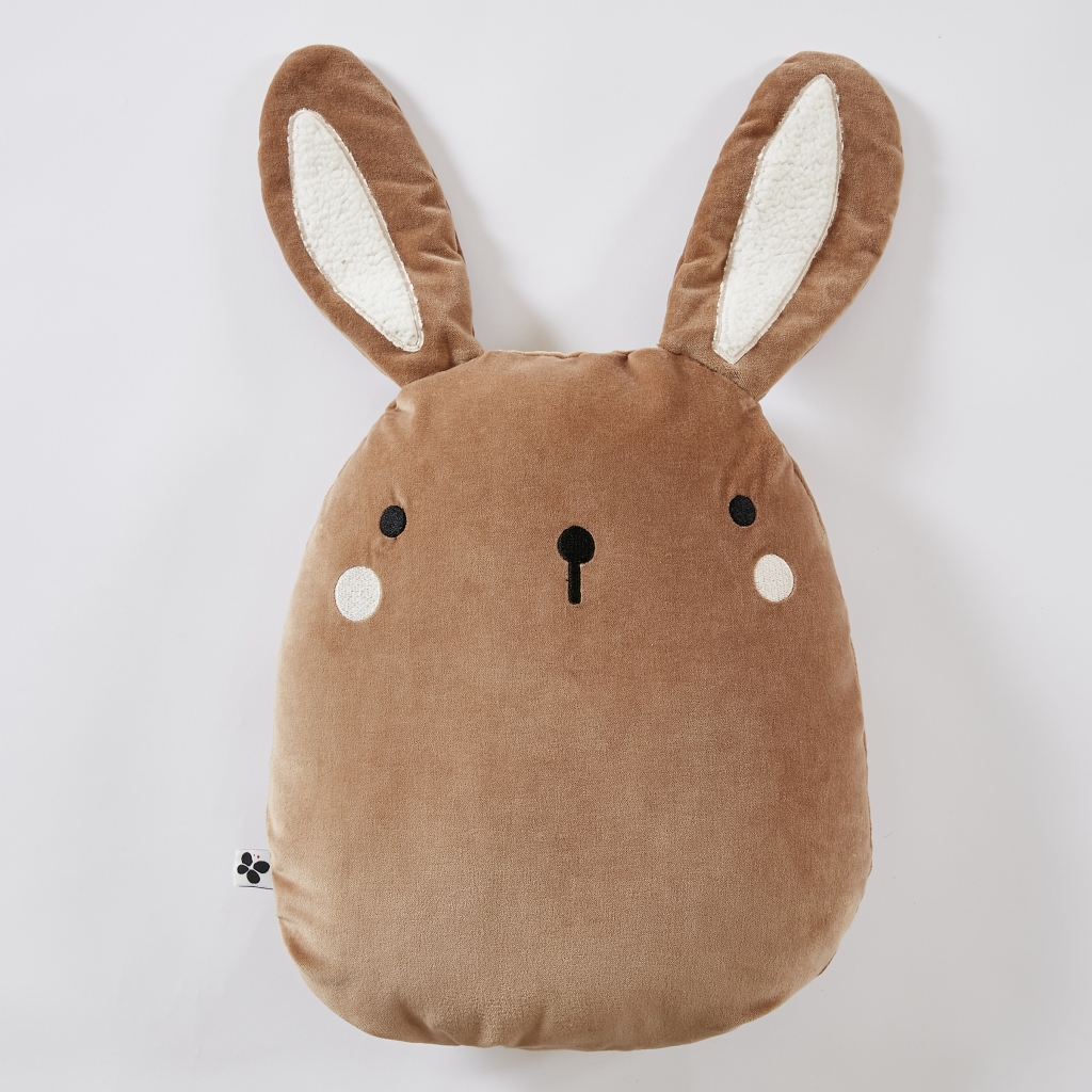 Coussin déhoussable 40 x 45 cm – Velours de coton – Pompon