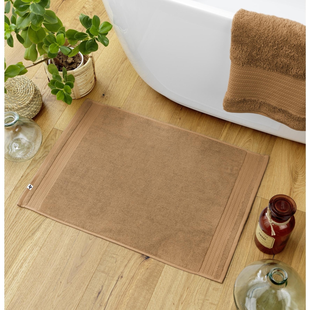 Tapis de bain 50 x 70 cm – Coton Épais 600 g/m² – Garance Camel